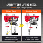 VEVOR electric hoist, 250 kg lifting capacity, 510 W, 220 V steel wire rope winch with wireless remote control, 12 m lifting height (single rope), pure copper motor, for garage, warehouse, factory