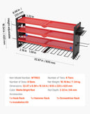 VEVOR sienas stiprināms elektroinstrumentu organizators, 4 līmeņu plaukts ar 8 urbju turētājiem, instrumentu turētājs ar sānu perforētajām plāksnēm, garāžas plaukts garāžai, darba galdam un darbnīcai