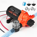 VEVOR kempera ūdens sūknis, 12 V DC, 15,1 l/min, 3 kameru pašuzsūcošs diafragmas sūknis ar automātisko spiediena slēdzi, maks. spiediens 2,8 bar, darbība pēc pieprasījuma kemperiem, karavānām, laivām, jahtām un automazgāšanai