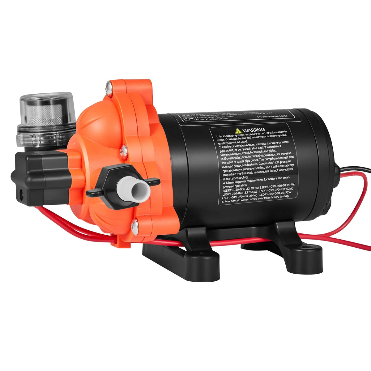VEVOR kempera ūdens sūknis, 12 V DC, 15,1 l/min, 3 kameru pašuzsūcošs diafragmas sūknis ar automātisko spiediena slēdzi, maks. spiediens 2,8 bar, darbība pēc pieprasījuma kemperiem, karavānām, laivām, jahtām un automazgāšanai