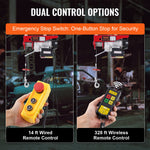 VEVOR electric hoist, winch 600 kg, 100 m wireless remote control and 4.3 m wired remote control
