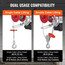 VEVOR elektriline tõstuk, vints 600 kg, 100 m juhtmeta kaugjuhtimispult ja 4,3 m juhtmega kaugjuhtimispult