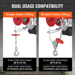 VEVOR electric hoist, winch 600 kg, 100 m wireless remote control and 4.3 m wired remote control
