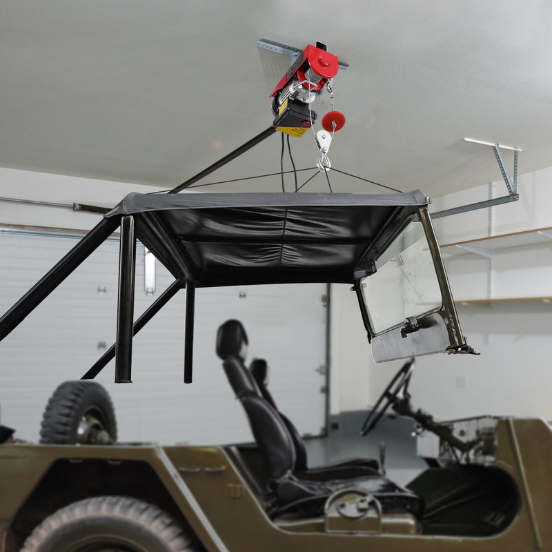 VEVOR elektriline tõstuk, vints 600 kg, 100 m juhtmeta kaugjuhtimispult ja 4,3 m juhtmega kaugjuhtimispult