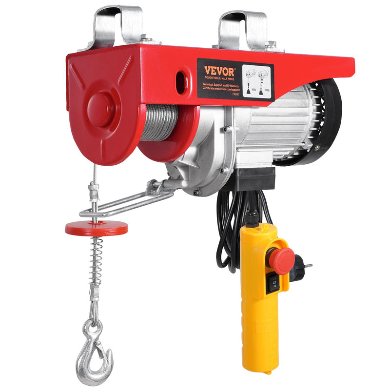 VEVOR elektriskais pacēlājs, vinča 800 kg ar 4,3 m vadu tālvadību, 230 V