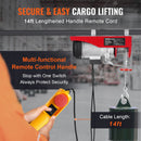 VEVOR elektriskais pacēlājs, vinča 800 kg ar 4,3 m vadu tālvadību, 230 V