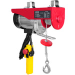 VEVOR electric hoist, 600 kg lifting capacity, 1150 W, 220 V steel wire rope winch with 4.3 m remote control, 12 m lifting height (single rope), pure copper motor, for garage, warehouse, factory
