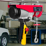 VEVOR electric hoist, 600 kg lifting capacity, 1150 W, 220 V steel wire rope winch with 4.3 m remote control, 12 m lifting height (single rope), pure copper motor, for garage, warehouse, factory