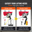 VEVOR elektriline tõstuk, 1000 kg tõstevõime, 1600 W, 220 V terasest trossivints 4,3 m kaugjuhtimispuldiga, 12 m tõstekõrgus (ühe trossi), puhas vaskmootor, garaaži, lao, tehase jaoks.