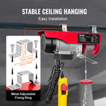 VEVOR electric hoist, 250 kg lifting capacity, 510W 220V steel wire winch, 12 m lifting height, pure copper motor, 4.2 m cable remote control, for garages and warehouses