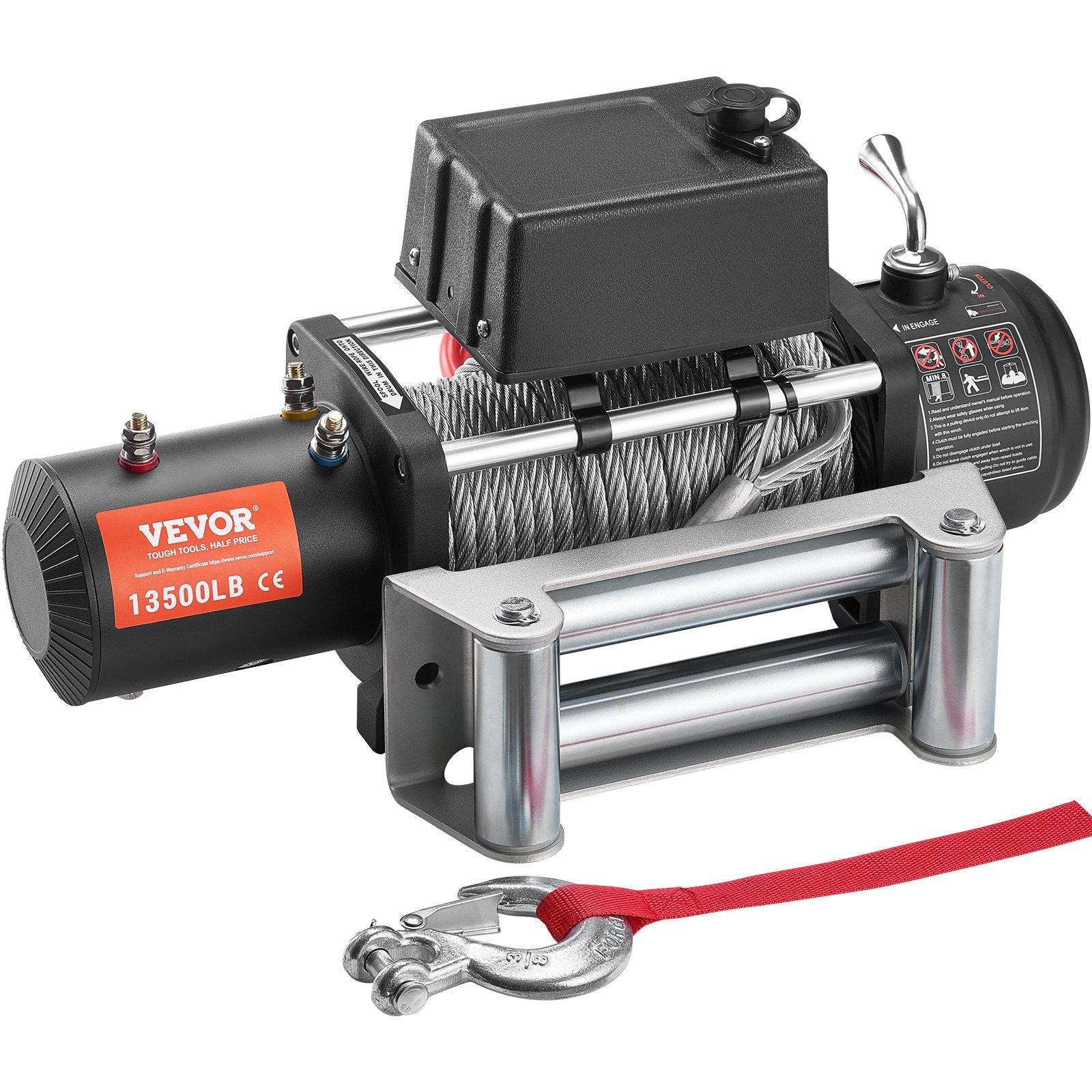 VEVOR electric truck winch - 6123 kg with steel cable, IP65 waterproof, remote control