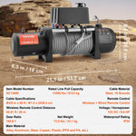 VEVOR electric truck winch - 6123 kg with steel cable, IP65 waterproof, remote control