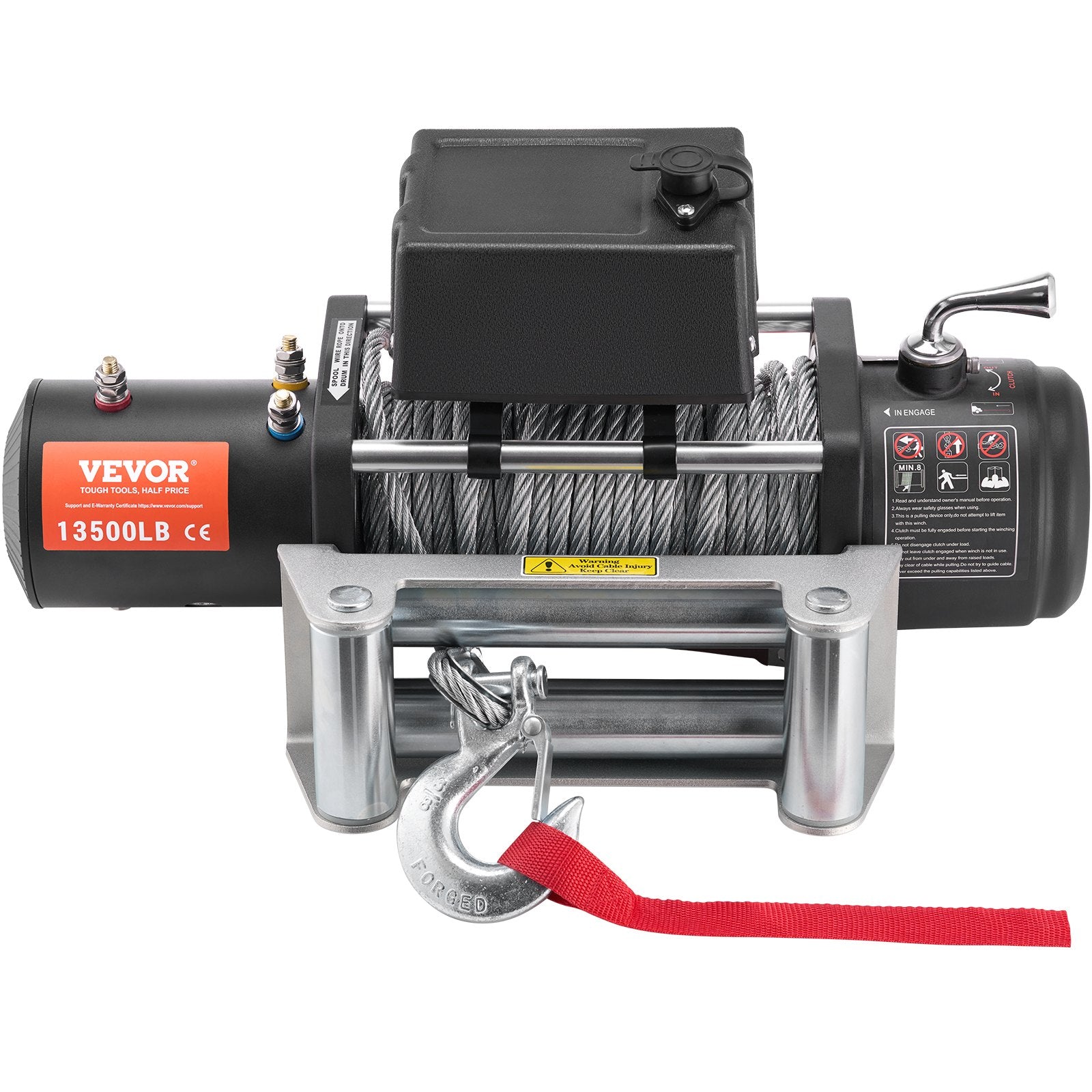 VEVOR electric truck winch - 6123 kg with steel cable, IP65 waterproof, remote control