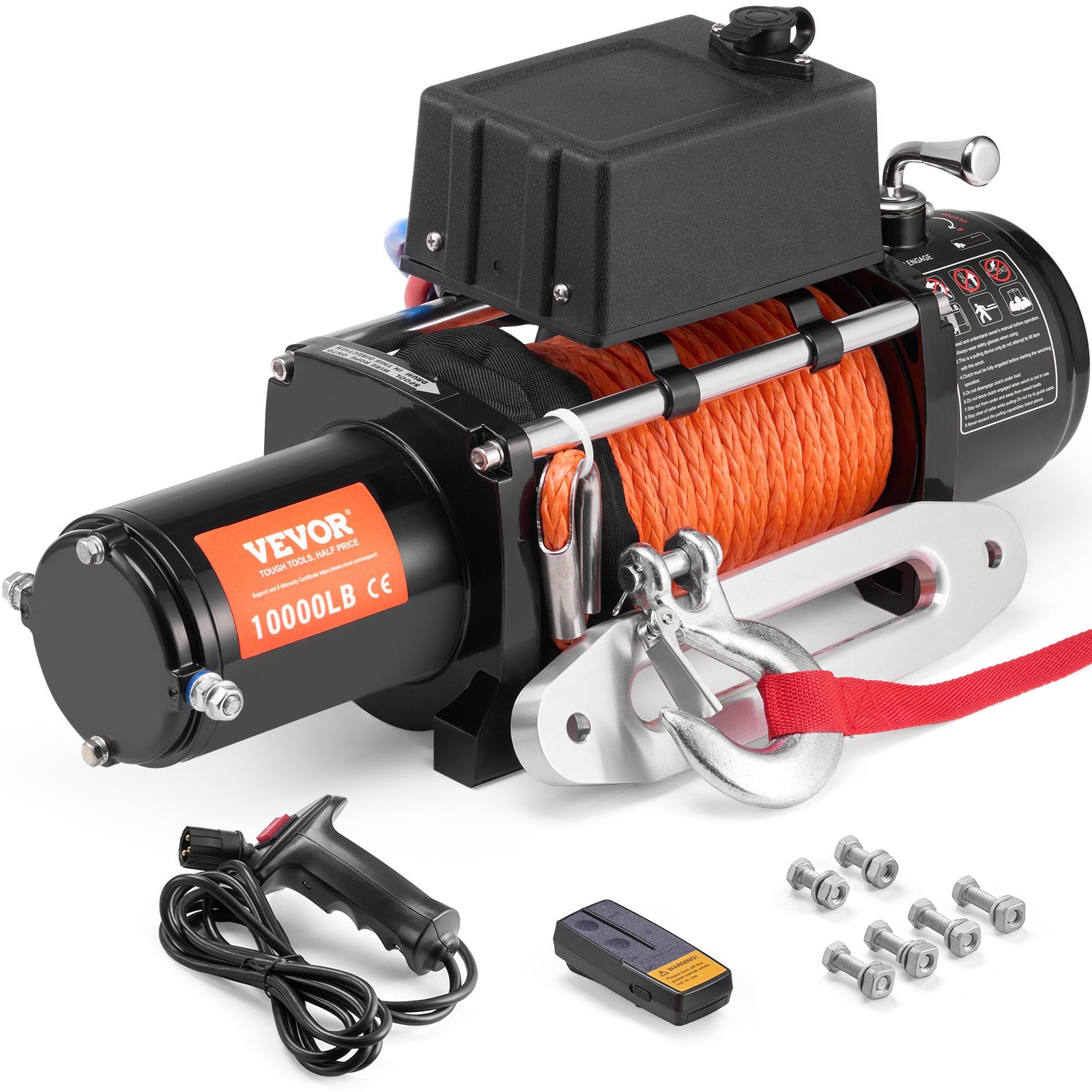 VEVOR elektriline vints veoautodele - 4536 kg sünteetilise trossiga, löögikindel, kaugjuhtimispultiga
