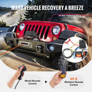 VEVOR elektriskā vinča kravas auto vajadzībām, 2722 kg vilkšanas jauda, ar sintētisko trosi, ūdensizturīga, ar tālvadības pulti