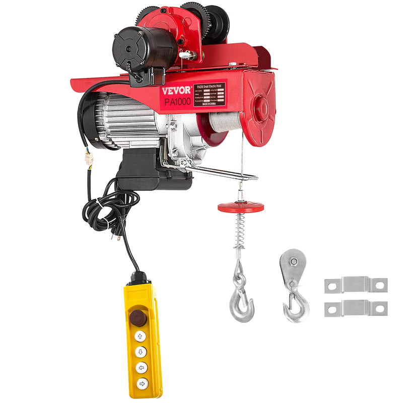 VEVOR elektriline trossitõstuk koos käru ja kaugjuhtimispuldiga, 1000 kg tõstevõime