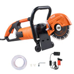 VEVOR elektriskais betona zāģis, 180 mm ripzāģis ar 2000 W jaudu, maksimālais griešanas dziļums 64 mm, piemērots mitrai un sausai griešanai, ar ūdens padeves līniju, sūkni un griezējdisku, paredzēts akmens un ķieģeļu griešanai