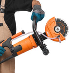 VEVOR elektriskais betona zāģis, 180 mm ripzāģis ar 2000 W jaudu, maksimālais griešanas dziļums 64 mm, piemērots mitrai un sausai griešanai, ar ūdens padeves līniju, sūkni un griezējdisku, paredzēts akmens un ķieģeļu griešanai