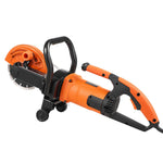 VEVOR elektriskais betona zāģis, 180 mm ripzāģis ar 2000 W jaudu, maksimālais griešanas dziļums 64 mm, piemērots mitrai un sausai griešanai, ar ūdens padeves līniju, sūkni un griezējdisku, paredzēts akmens un ķieģeļu griešanai