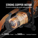 VEVOR elektriskais betona zāģis, 180 mm ripzāģis ar 2000 W jaudu, maksimālais griešanas dziļums 64 mm, piemērots mitrai un sausai griešanai, ar ūdens padeves līniju, sūkni un griezējdisku, paredzēts akmens un ķieģeļu griešanai