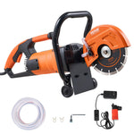 VEVOR elektriskais betona zāģis, 180 mm ripzāģis ar 2000 W jaudu, maksimālais griešanas dziļums 64 mm, piemērots mitrai un sausai griešanai, ar ūdens padeves līniju, sūkni un griezējdisku, paredzēts akmens un ķieģeļu griešanai