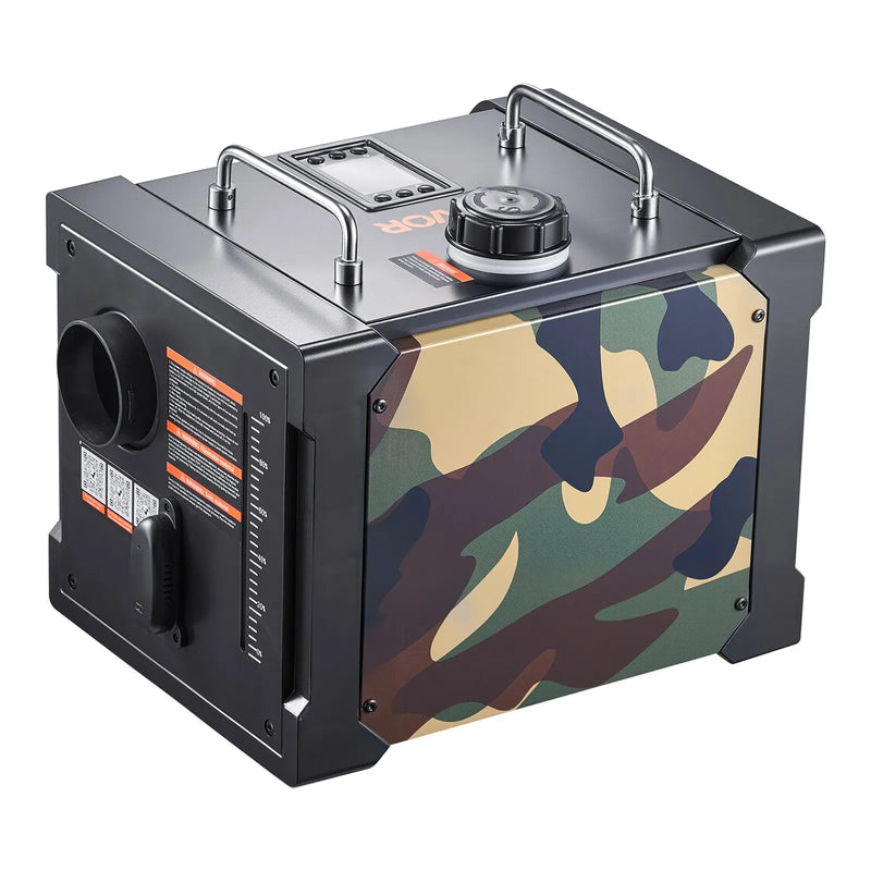 Dīzeļsildītājs 8 kW, 220V un 12V, pārnēsājams ar Bluetooth vadību, tālvadības pulti, LCD ekrānu un 7 l tvertni