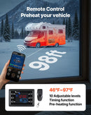 Dīzeļsildītājs 8 kW, 220V un 12V, pārnēsājams ar Bluetooth vadību, tālvadības pulti, LCD ekrānu un 7 l tvertni