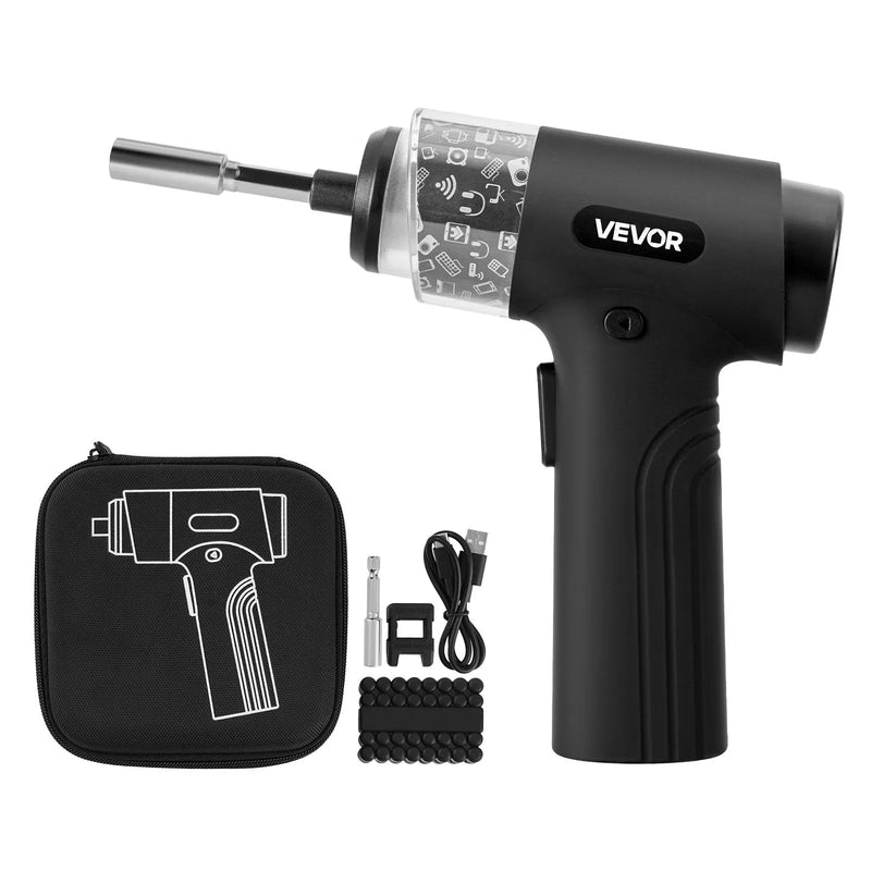 VEVOR elektriskais skrūvgriezis ar 7 griezes momenta iestatījumiem (0,5–5 N·m), 2500 mAh akumulatoru, 32 gab. 1/4 collu uzgaļu komplektu, digitālo displeju, LED apgaismojumu un Type-C uzlādi, piemērots mēbeļu un elektroiekārtu remontam