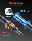 VEVOR elektriskais precīzijas skrūvgriežu komplekts ar 48 magnētiskiem uzgaļiem, mini elektrisko skrūvgriezi un magnētisku uzglabāšanas kārbu, S2 tērauda uzgaļiem, LED apgaismojumu un Type-C uzlādi, piemērots telefonu, klēpjdatoru un elektronikas remontam