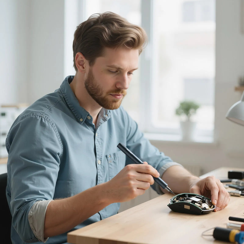 VEVOR elektriskais precīzijas skrūvgriežu komplekts ar 48 magnētiskiem uzgaļiem, mini elektrisko skrūvgriezi un magnētisku uzglabāšanas kārbu, S2 tērauda uzgaļiem, LED apgaismojumu un Type-C uzlādi, piemērots telefonu, klēpjdatoru un elektronikas remontam