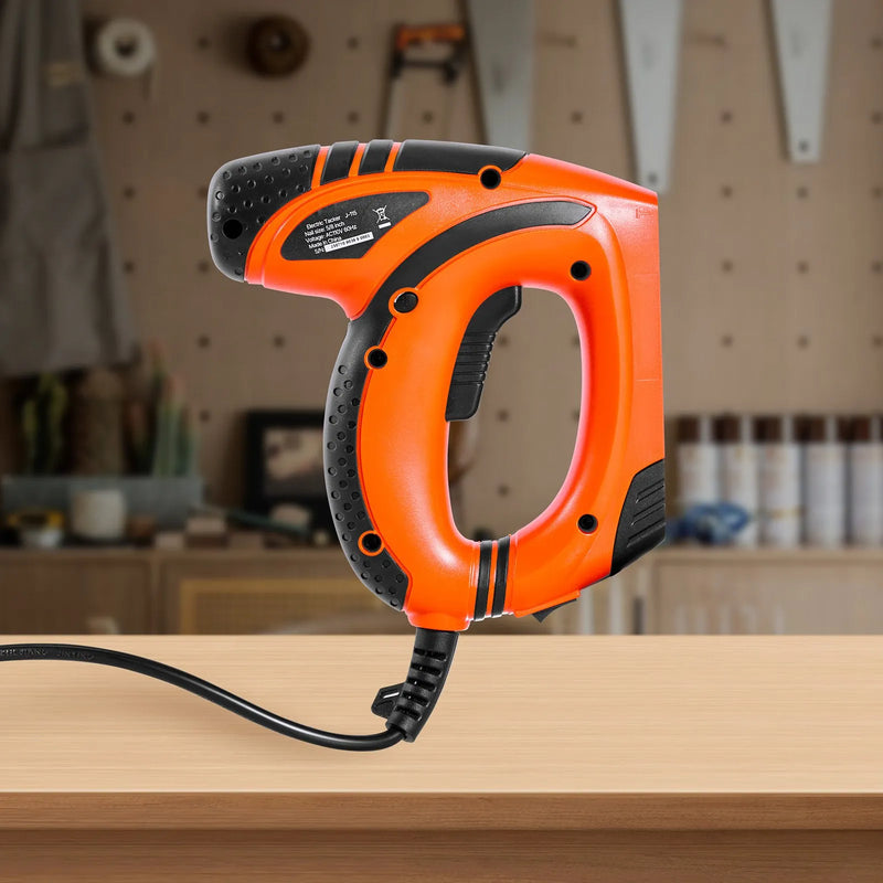 VEVOR elektriskā naglu un skavu pistole 2 in 1, 18 G (1,2 mm) naglas līdz 15 mm, komplektā 1000 skavas un 1000 naglas, ar pretbuksēšanas gumijas rokturi, piemērota kokapstrādei un DIY projektiem