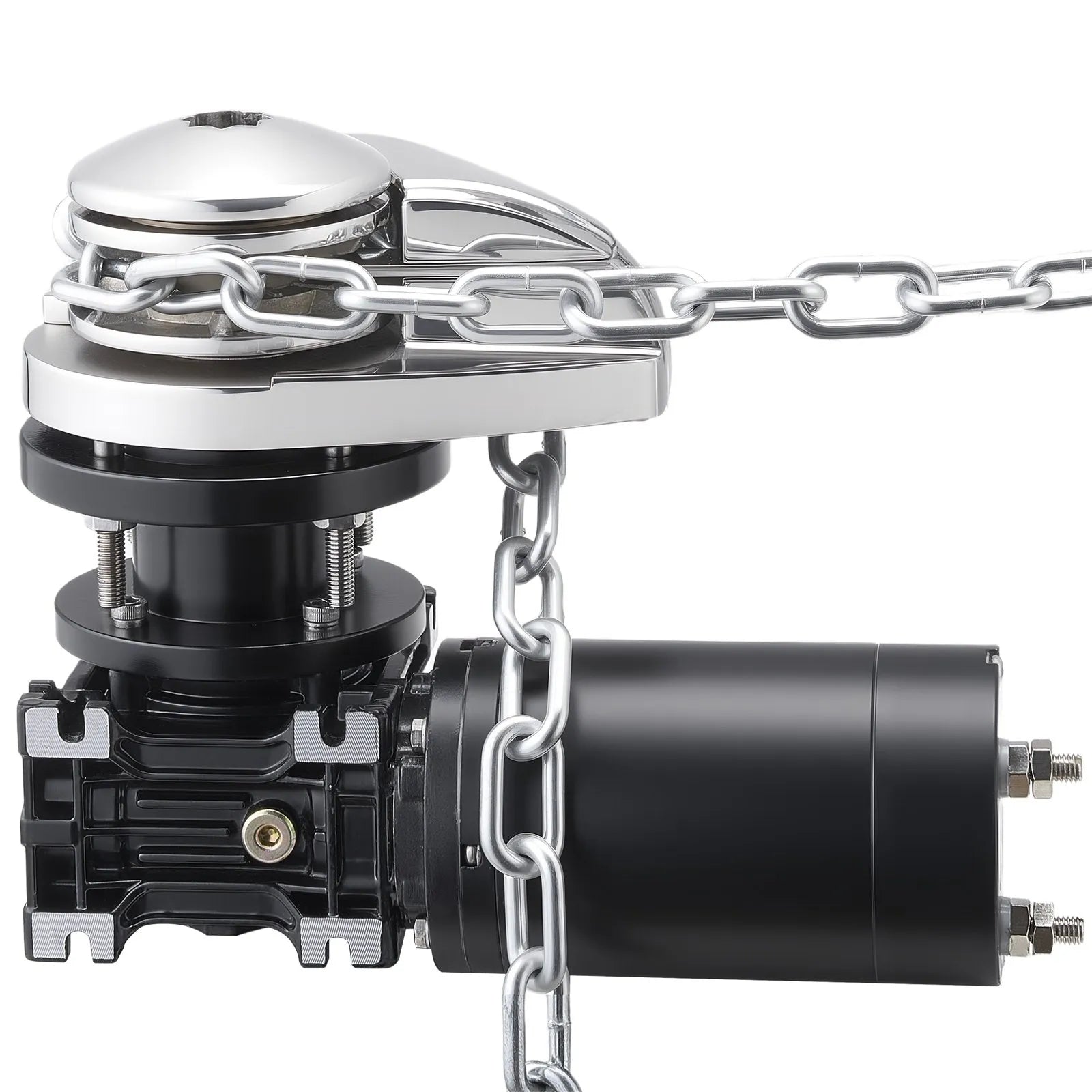 VEVOR vertikāla enkura vinča laivām, 12 V līdzstrāva 600 W, piemērota 6,35 mm ķēdei vai 14,3–15,9 mm neilona virvei, maksimālā vilkme 320 kg, 316 nerūsējošā tērauda konstrukcija, laivām 6–11 m