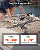 VEVOR vertikāla enkura vinča laivām, 12 V līdzstrāva 600 W, piemērota 6,35 mm ķēdei vai 14,3–15,9 mm neilona virvei, maksimālā vilkme 320 kg, 316 nerūsējošā tērauda konstrukcija, laivām 6–11 m