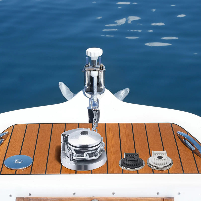 VEVOR vertikāla enkura vinča laivām, 12 V līdzstrāva 600 W, piemērota 6,35 mm ķēdei vai 14,3–15,9 mm neilona virvei, maksimālā vilkme 320 kg, 316 nerūsējošā tērauda konstrukcija, laivām 6–11 m