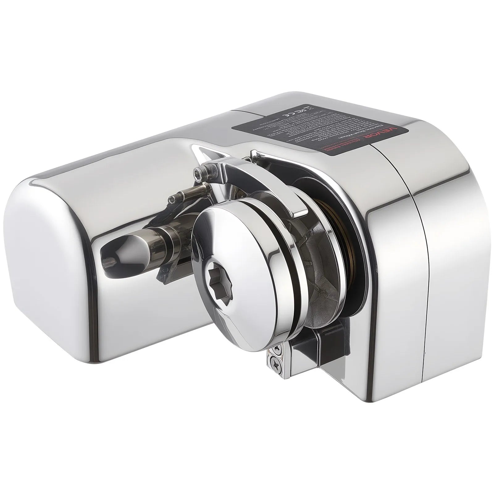 VEVOR horizontāla enkura vinča laivām, 12 V līdzstrāva 600 W, paredzēta 6,35 mm ķēdei vai 14,3–15,9 mm neilona virvei, maksimālā vilkme 260 kg, 316 nerūsējošais tērauds, laivām 7–9 m