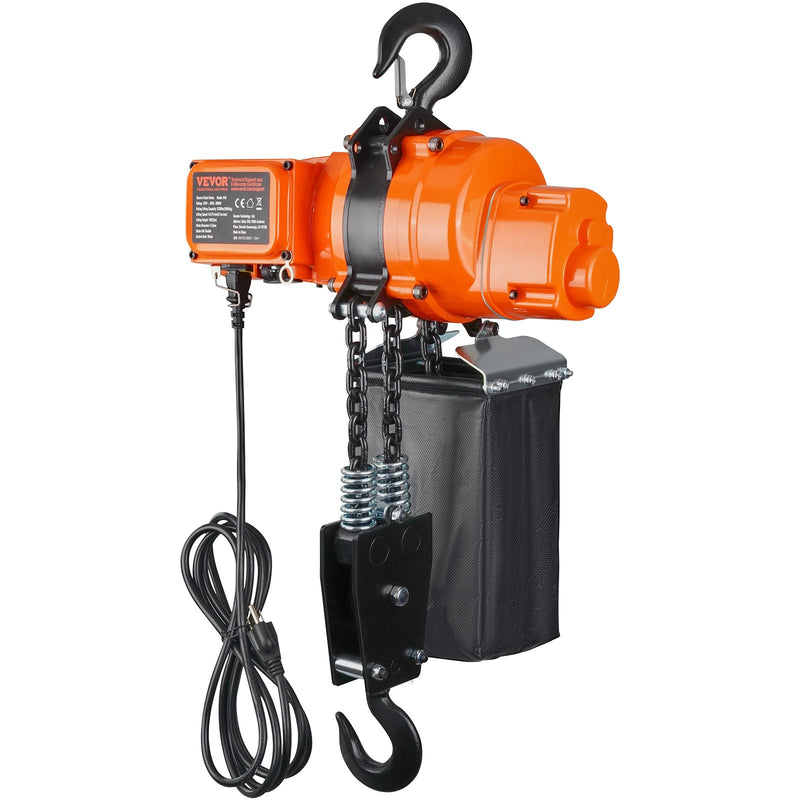 VEVOR electric chain hoist, single phase crane hoist, 1000 kg lifting capacity, 3 m lifting height