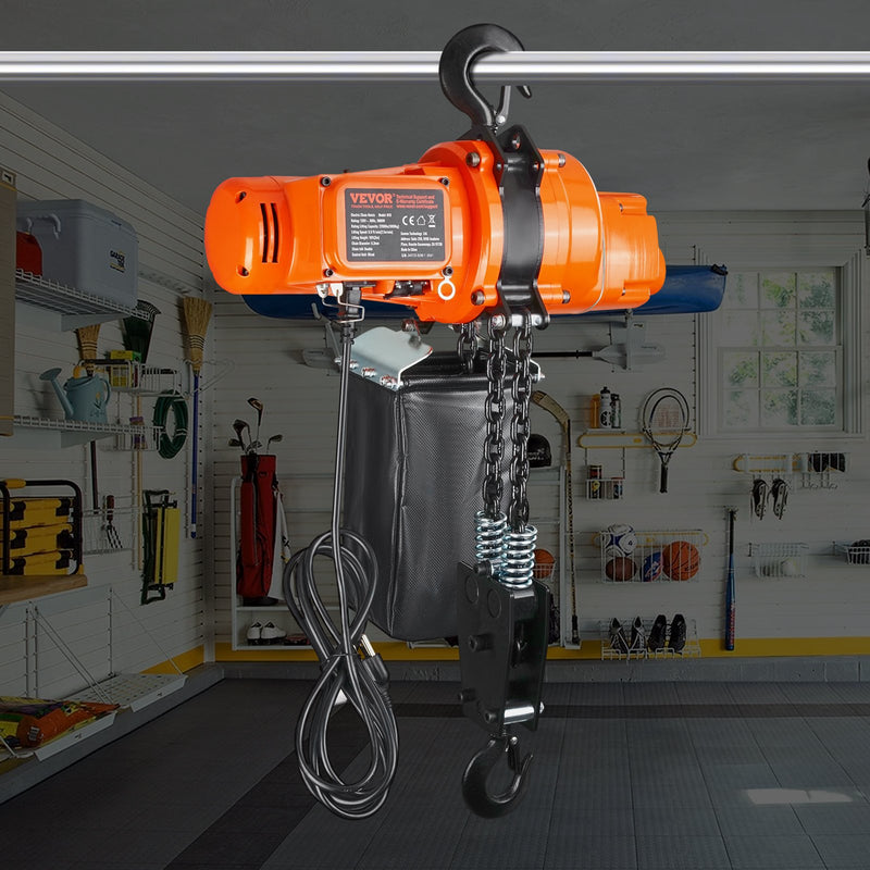 VEVOR electric chain hoist, single phase crane hoist, 1000 kg lifting capacity, 3 m lifting height