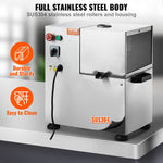 VEVOR 800W elektriskā cukurniedru spiede, 300 kg/h izeja, 4 ruļļi, 60 mm ieeja