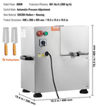 VEVOR 800W elektriskā cukurniedru spiede, 300 kg/h izeja, 4 ruļļi, 60 mm ieeja