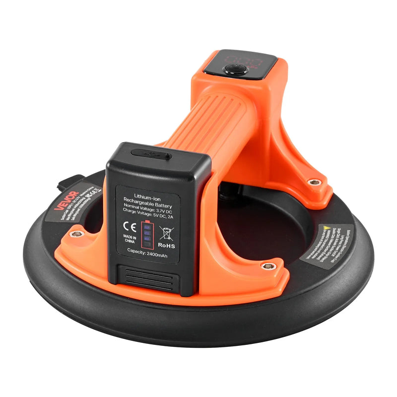 VEVOR elektriskais vakuuma piesūceknis 203 mm, stikla un flīžu pacēlājs ar digitālo displeju vakuuma jaudai un akumulatora līmenim, maksimālā celtspēja 200 kg, piemērots flīzēm un granītam, 1 gab.