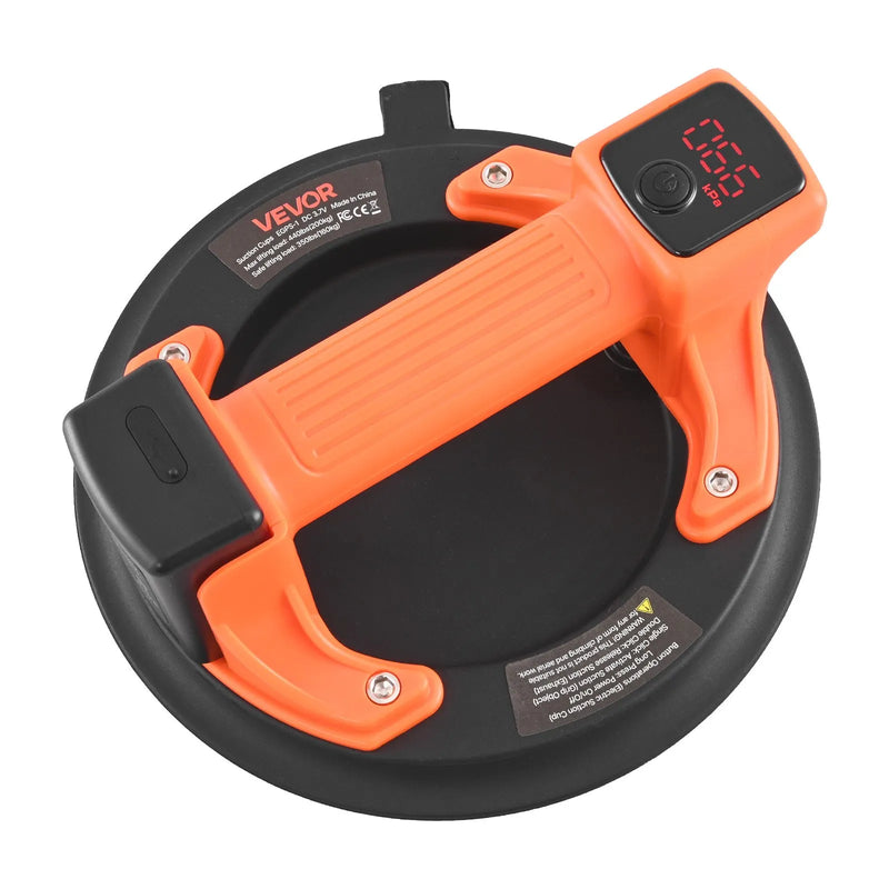 VEVOR elektriskais vakuuma piesūceknis 203 mm, stikla un flīžu pacēlājs ar digitālo displeju vakuuma jaudai un akumulatora līmenim, maksimālā celtspēja 200 kg, piemērots flīzēm un granītam, 1 gab.