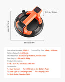 VEVOR elektriskais vakuuma piesūceknis 203 mm, stikla un flīžu pacēlājs ar digitālo displeju vakuuma jaudai un akumulatora līmenim, maksimālā celtspēja 200 kg, piemērots flīzēm un granītam, 1 gab.