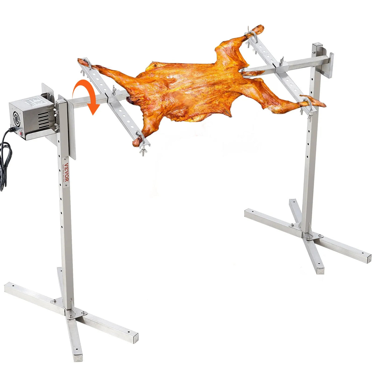 VEVOR 116,8 cm elektrisks BBQ rotējošais grila komplekts, nerūsējošā tērauda grils, cūkai vai jēram līdz 40,8 kg