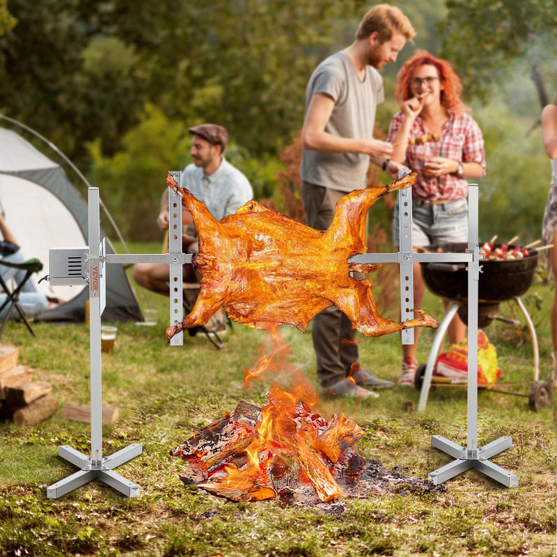 VEVOR 116,8 cm elektrisks BBQ rotējošais grila komplekts, nerūsējošā tērauda grils, cūkai vai jēram līdz 40,8 kg