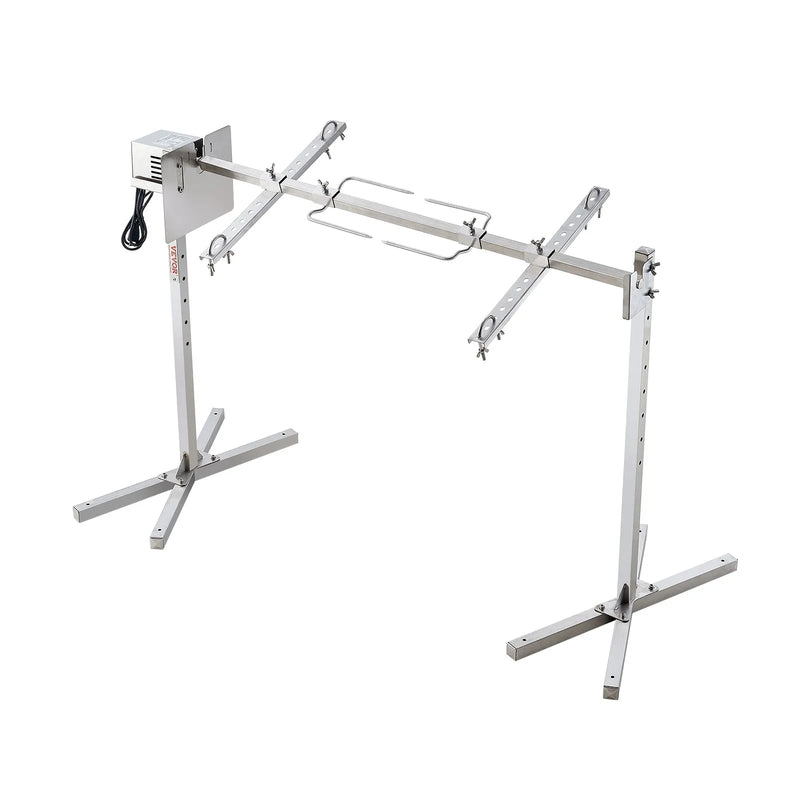 VEVOR 116,8 cm elektrisks BBQ rotējošais grila komplekts, nerūsējošā tērauda grils, cūkai vai jēram līdz 59,9 kg