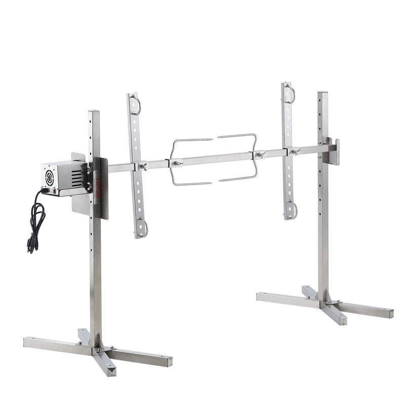 VEVOR 116,8 cm elektrisks BBQ rotējošais grila komplekts, nerūsējošā tērauda grils, cūkai vai jēram līdz 59,9 kg