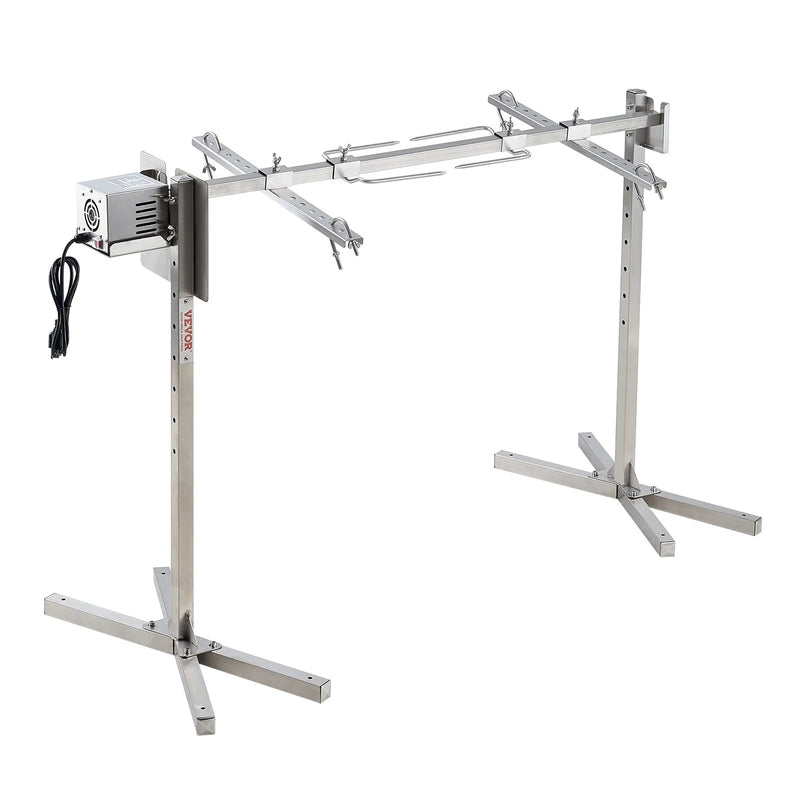 VEVOR 116,8 cm elektrisks BBQ rotējošais grila komplekts, nerūsējošā tērauda grils, cūkai vai jēram līdz 59,9 kg
