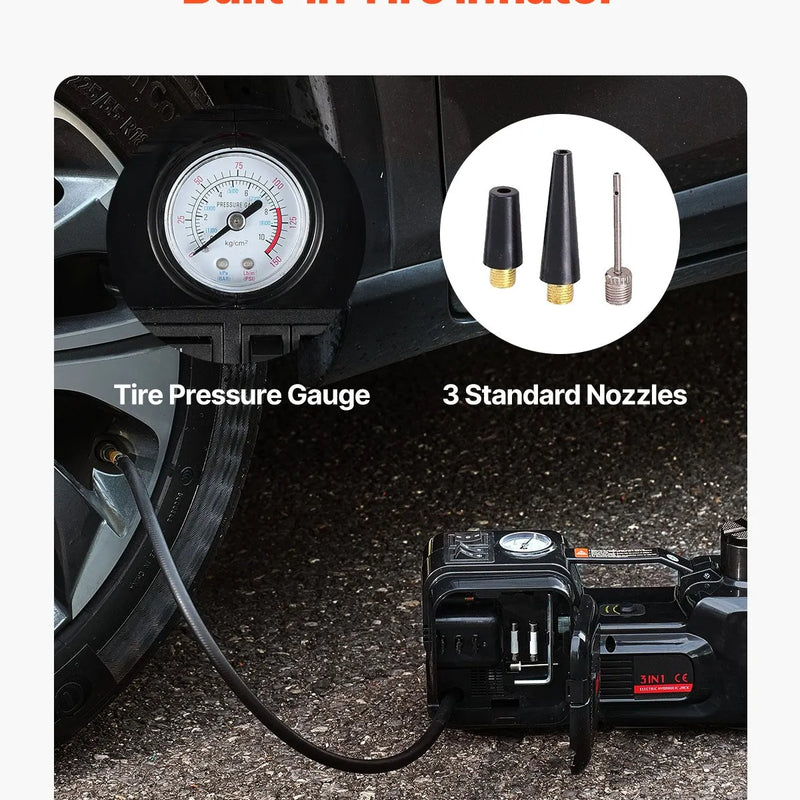 Электрический автомобильный домкрат 5 т в комплекте с электрическим гайковертом