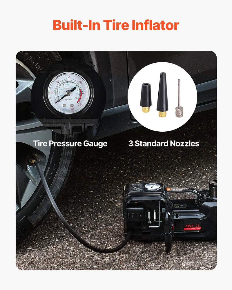 Электрический автомобильный домкрат 5 т в комплекте с электрическим гайковертом