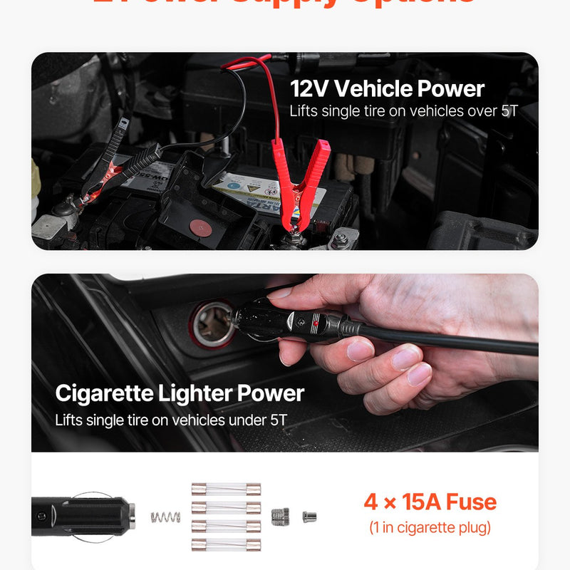 VEVOR Regulējams elektriskais automašīnas domkrats 5 tonnas, komplekts ar āmuru